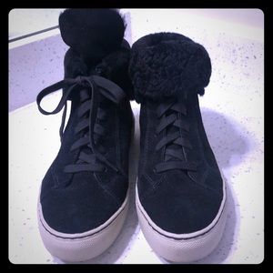 Black suede waterproof sneaker style hightop